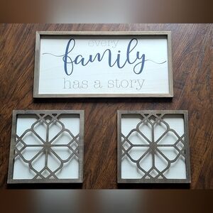 Decorative Wall Art Set with Family Quote
